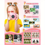Kids Camera Instant Print, 12MP 1080P Digital Camera for Kids Age 3-12, Christmas Birthday Gifts for 4 5 6 7 8 9 10 Year Old Girls Boys, 32GB Toddler HD Video Camera Print Photos Portable Toy