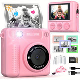 Kids Camera Instant Print, 12MP 1080P Digital Camera for Kids Age 3-12, Christmas Birthday Gifts for 4 5 6 7 8 9 10 Year Old Girls Boys, 32GB Toddler HD Video Camera Print Photos Portable Toy