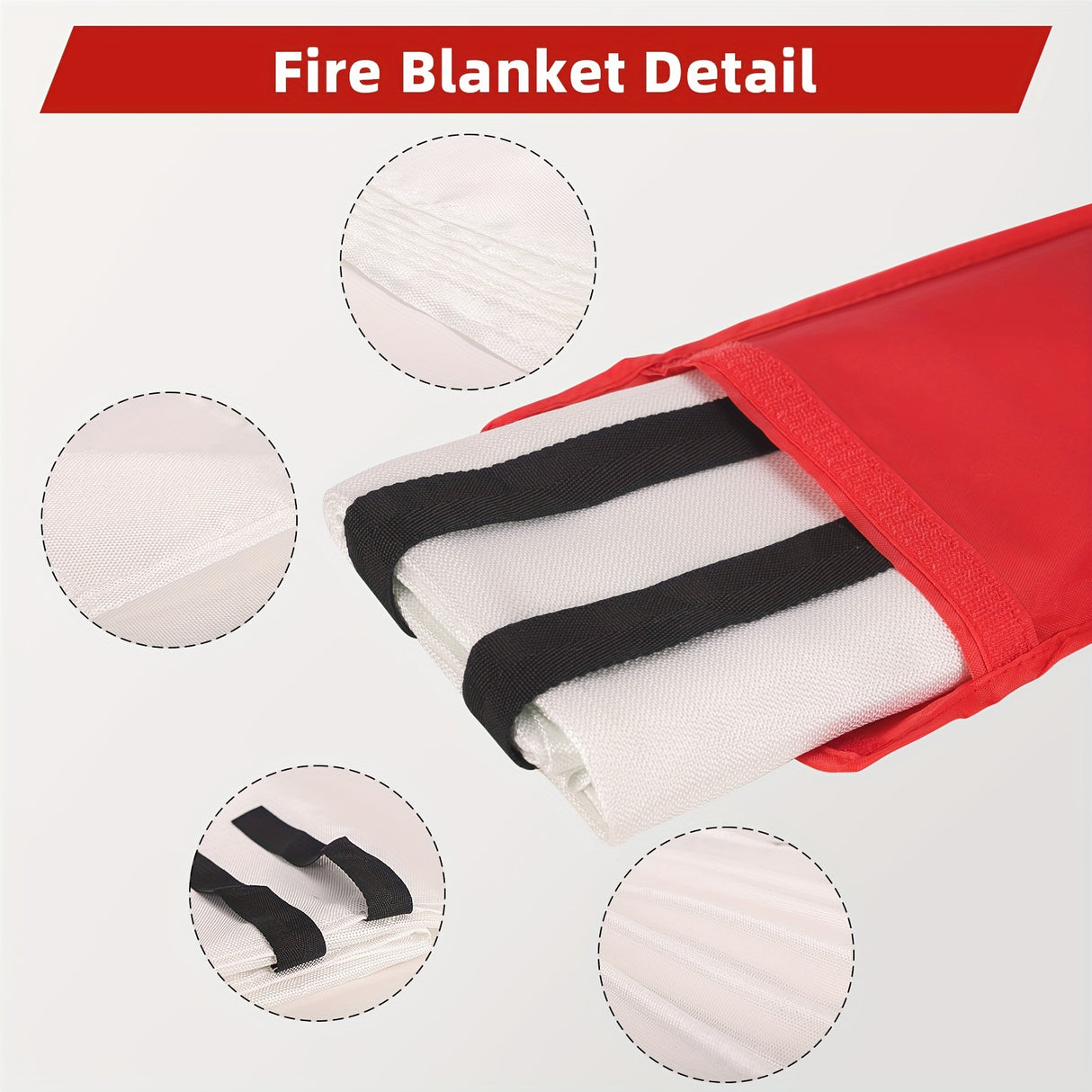 Manta esencial de seguridad contra incendios (1 unidad): portátil, reutilizable y resistente al calor para extinción de emergencia en casa, cocina, chimenea, escuela, barbacoa, coche y oficina. Solución compacta, duradera y fácil de usar.