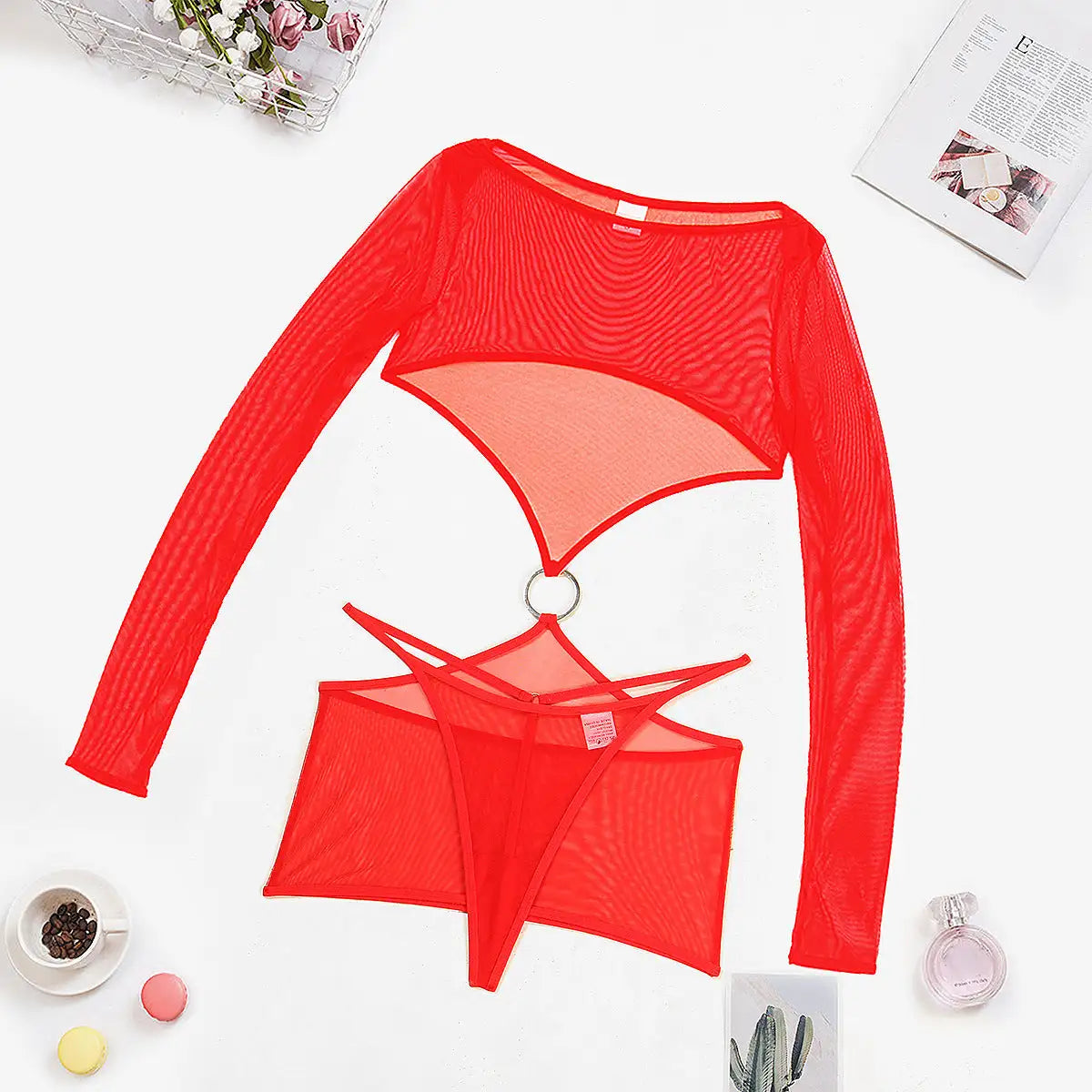 Comfortable Sheer Mesh Design Lingerie - Lootquake