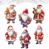 Adornos decorativos de madera de Papá Noel con clip (6 unidades) de G. Debrekht - Decoración navideña - 8090009C-S6