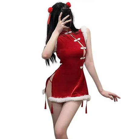 Lingerie Pure Desire Christmas Together Cheongsam - Lootquake