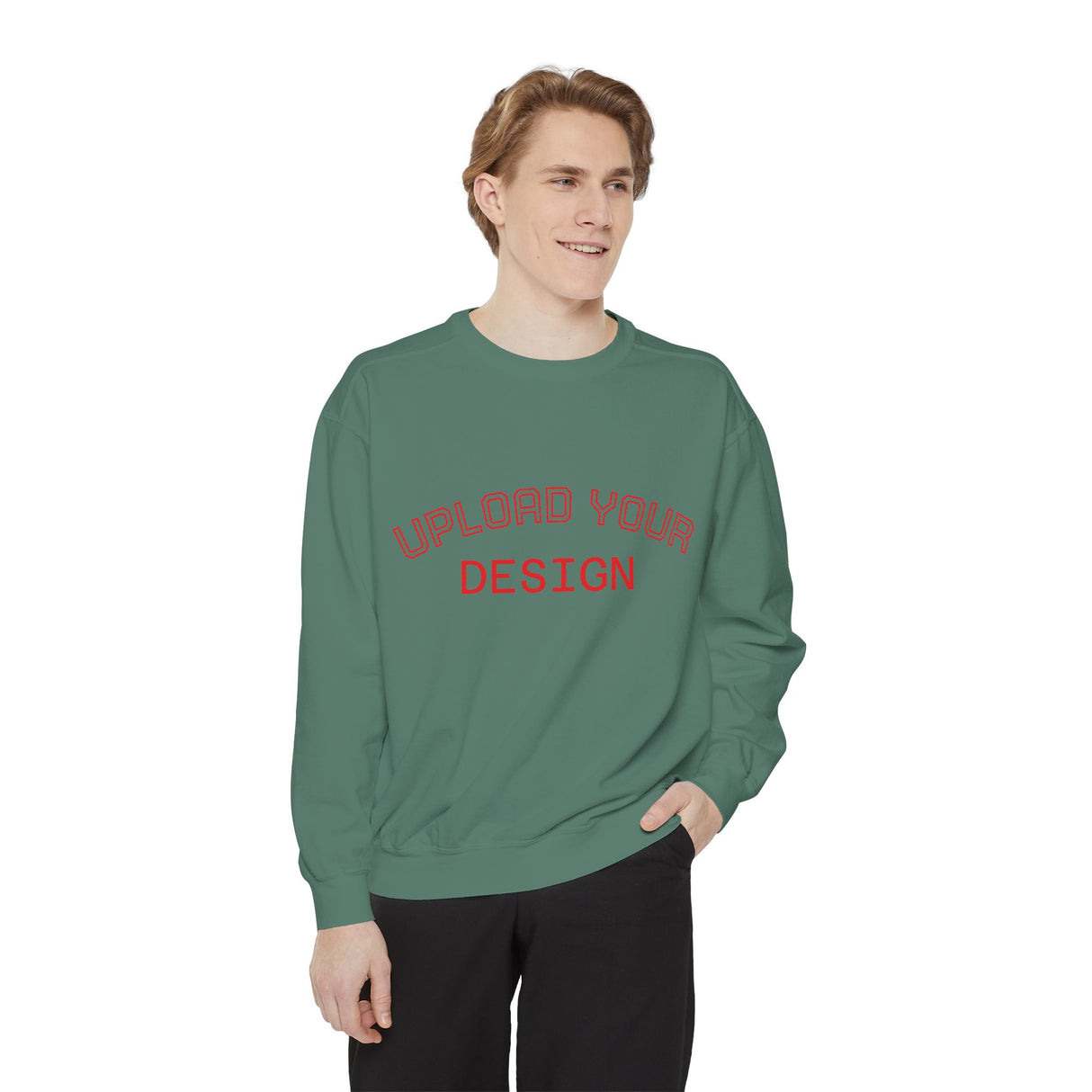 Customizable Unisex Garment-Dyed Sweatshirt, Personalized Gift, Cozy Streetwear, Casual Outfit, Unique Design Sweatshirt