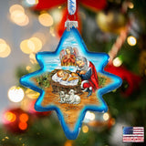 Adorno de cristal con forma de estrella del norte de G. DeBrekht - Decoración navideña - 755-032