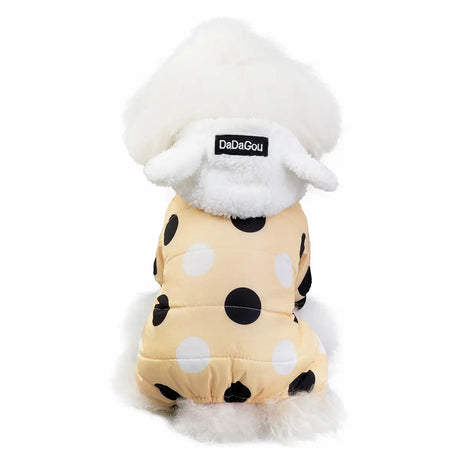 Warm big polka dot four-leg cotton coat - Lootquake