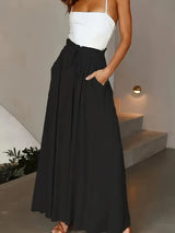 Ladies Plus Size Casual Pants Elastic Waist Wide-leg Pants - Lootquake