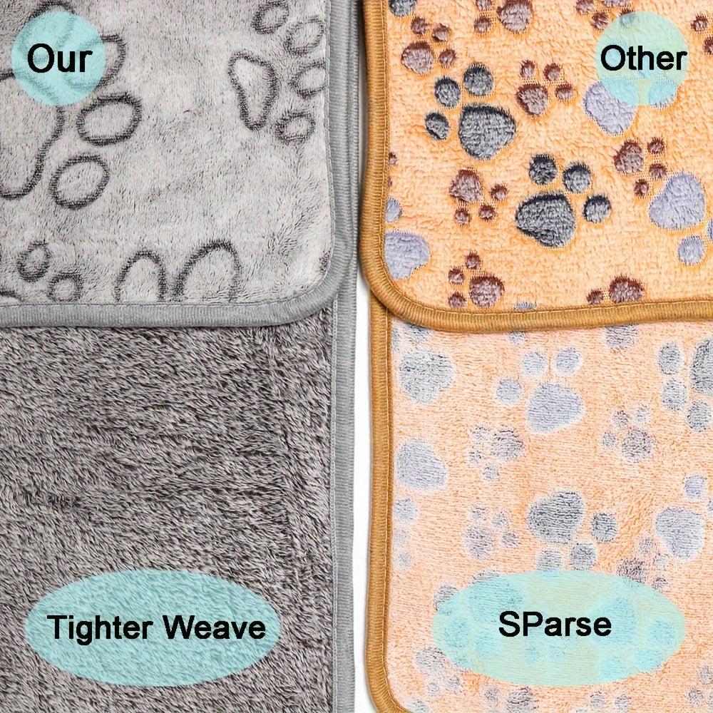 Manta cómoda para cachorros con lindas huellas de patas: forro polar suave y cálido para perros y gatos, ideal para la siesta y para viajar.