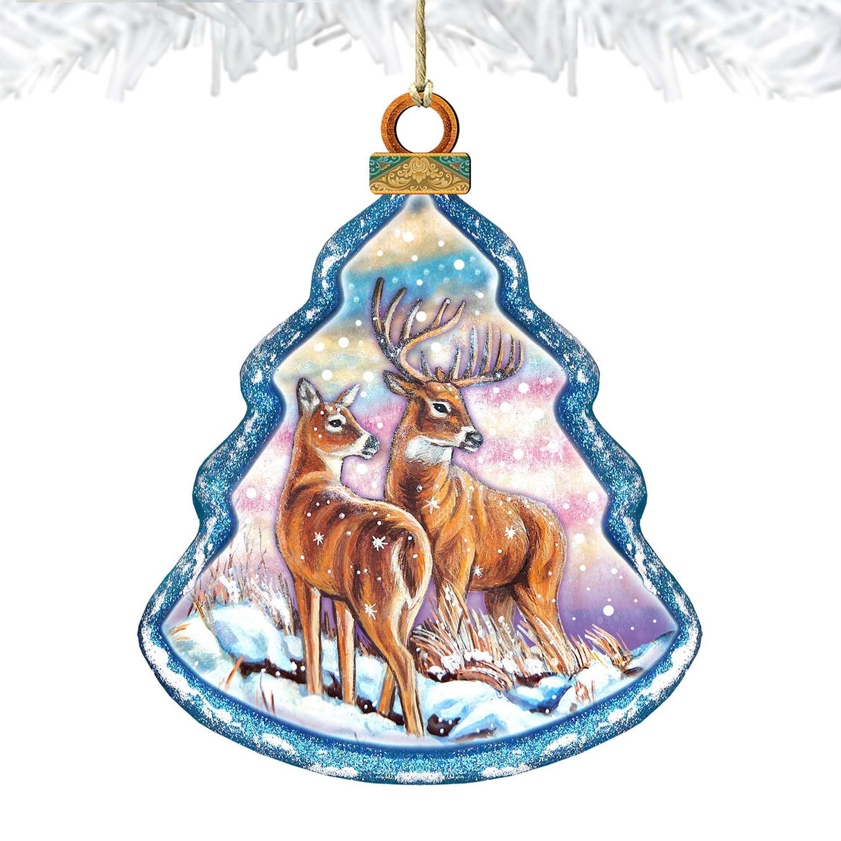 Deer's Family Wooden Ornaments - Tree Ornament by G. DeBrekht - Wildlife Holiday Decor - 8015217