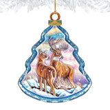 Deer's Family Wooden Ornaments - Tree Ornament by G. DeBrekht - Wildlife Holiday Decor - 8015217