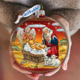 Adoration Ball in Red Glass Ornament - Limited Edition by G. Debrekht Nativity Holiday Decor - 73864R
