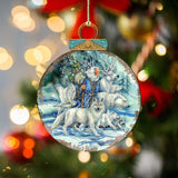 Cool Winds Father Winter Animals Wooden Ornaments by J. Bergsma - Wildlife Holiday Decor - 8591862-JB