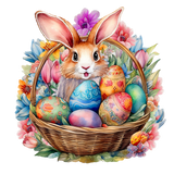 Bunny in a Basket Holiday Door Decor by G. Debrekht - Easter Spring Decor - 8652764H