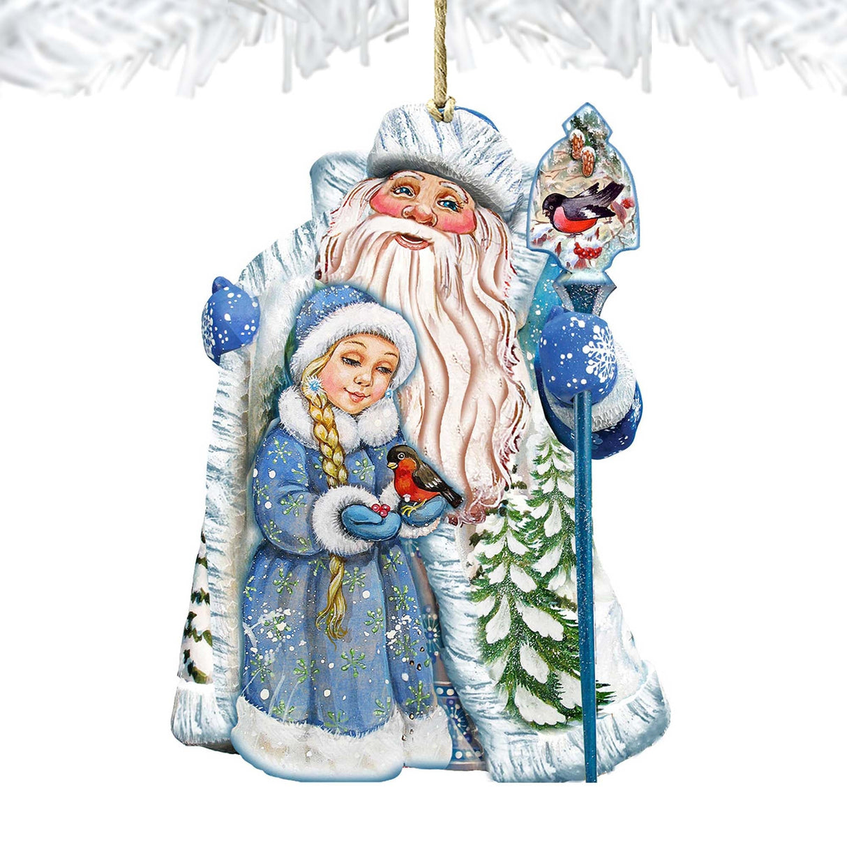Classic Christmas Wooden Ornaments by G. DeBrekht - Christmas Santa Snowman Decor - 8111410