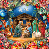 Nativity Wreath Holiday Door Decor by G. Debrekht - Nativity Holiday Decor - 8652805H