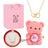 Engraved Double Heart Necklace Simple Rose Gift Set - Lootquake