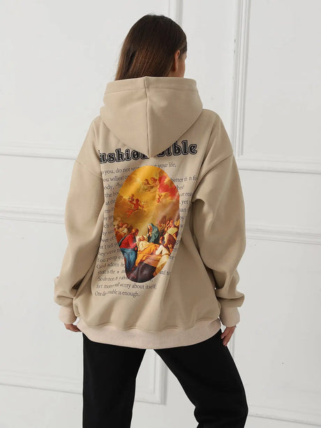 Women's Fashionable Casual Printed Long Sleeved Sweatshirt - Lootquake