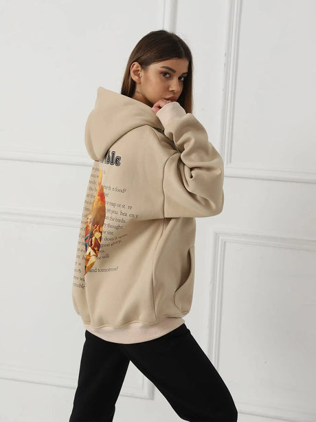 Women's Fashionable Casual Printed Long Sleeved Sweatshirt - Lootquake