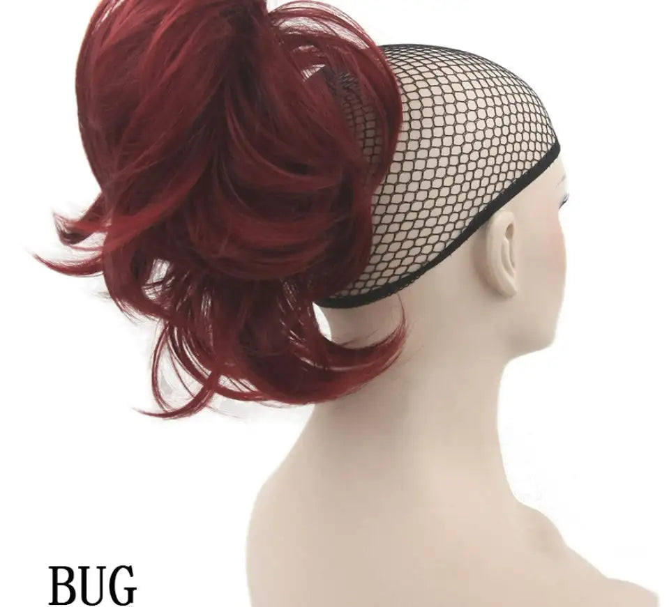 Grip ponytail short hair female curly hair wig flexible hair ponytail - Lootquake