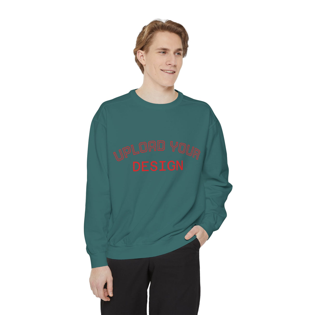 Customizable Unisex Garment-Dyed Sweatshirt, Personalized Gift, Cozy Streetwear, Casual Outfit, Unique Design Sweatshirt