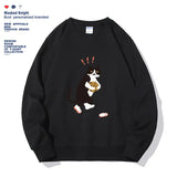 Women's Fashionable Solid Color Printed Long Sleeved Sweatshirt - Lootquake
