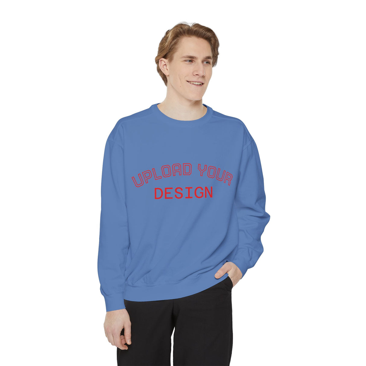 Customizable Unisex Garment-Dyed Sweatshirt, Personalized Gift, Cozy Streetwear, Casual Outfit, Unique Design Sweatshirt