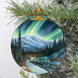 Arctic Light Show Wooden Ornaments by G.Debrekht - Wildlife Holiday Decor - 870040