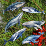 Coastal Giants Humpback Whales Decorative Wooden Clip-on Ornaments Set of 6 by G. Debrekht - Wildlife Decor - 8090103C-S6