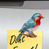 Juego de 6 imanes decorativos de madera con pájaros del bosque de G. Debrekht - Decoración de vida silvestre - 8090015G-S6