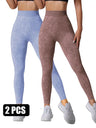2 Pieces High Waist V Back Yoga Pants Tummy Control Running Workout Tight - Lootquake