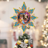 Adorno de madera para la punta del árbol de Navidad con águila patriótica estadounidense de D. Gelsinger - Decoración navideña patriótica - 89515-DG