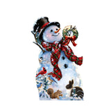 Decoración navideña para puerta de estilo antiguo de D. Gelsinger - Decoración navideña de Papá Noel y muñeco de nieve - 8461024H-1563