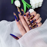 10PCS Handmade Press-On Nails - Stylish & Reusable Coffin Design