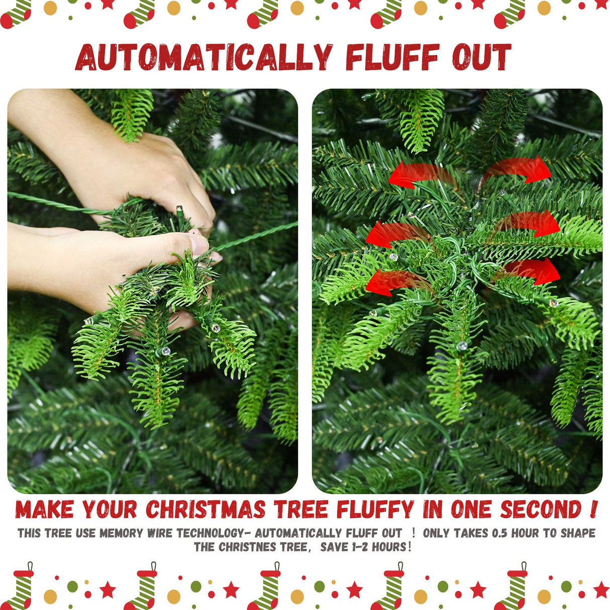 5 FT Pre-Lit Aspen Fir Artificial Christmas Tree