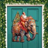 Decoración navideña para puerta con Papá Noel y elefante de G. Debrekht - Decoración navideña - 8611043-2H