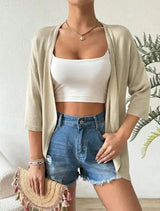 Women's Solid Color Button Loose And Fashionable Cardigan Jacket - Lootquake