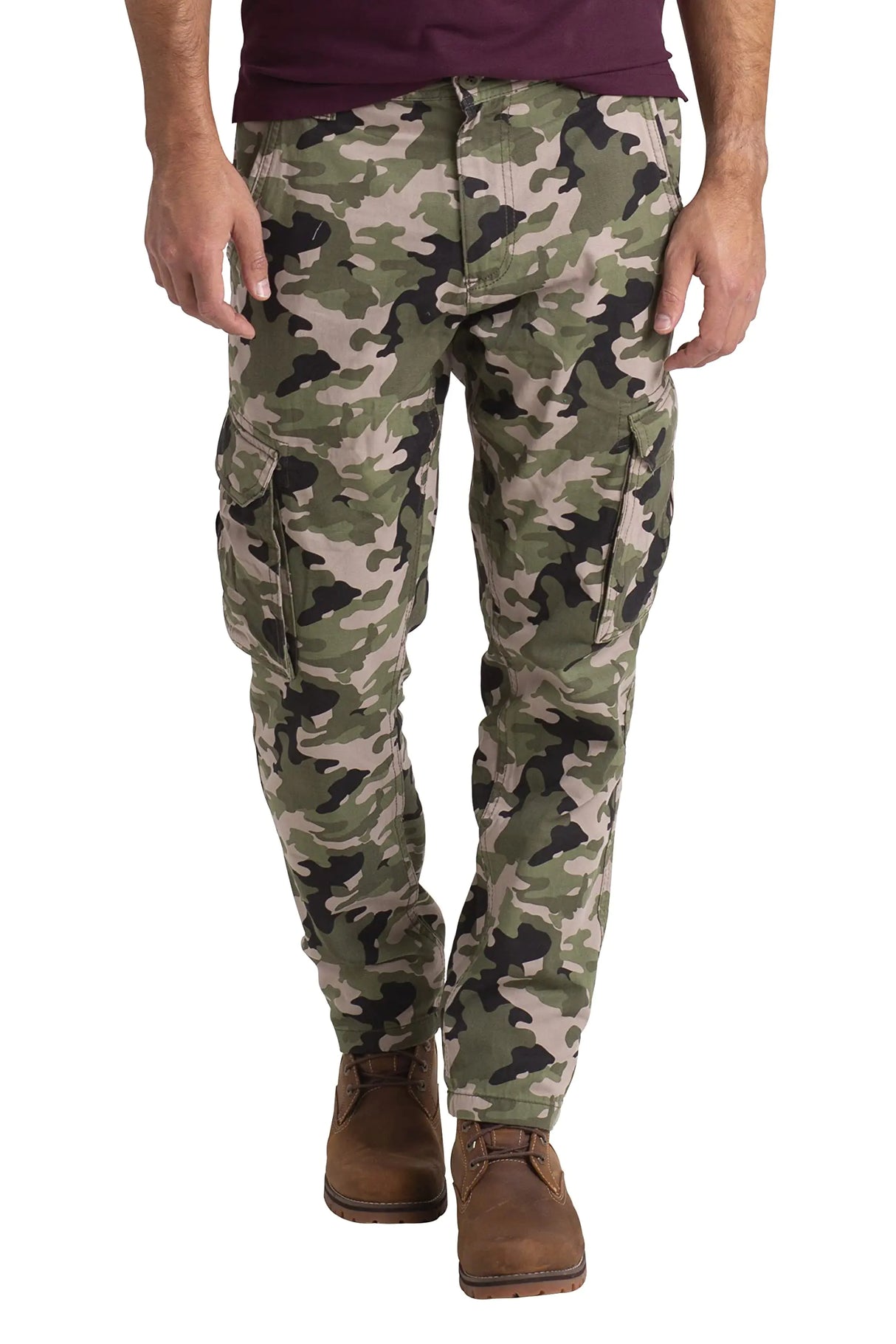 westAce Mens Army Cargo Pants Casual Regular Fit Camouflage Combat Cotton Multi Pocket Security Workwear Trousers Sizes 32W-44W (Olive Camo 38W x 30L) - Lootquake