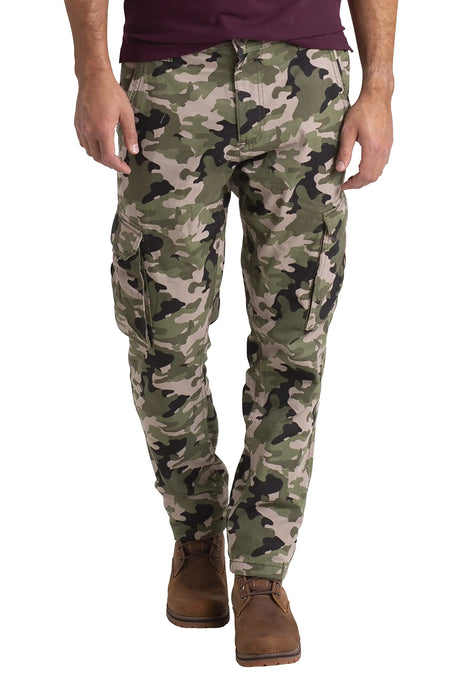 westAce Mens Army Cargo Pants Casual Regular Fit Camouflage Combat Cotton Multi Pocket Security Workwear Trousers Sizes 32W-44W (Olive Camo 38W x 30L) - Lootquake
