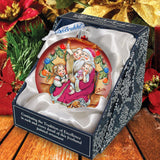 Adorno de vidrio con lista de regalos de Papá Noel de G. DeBrekht - Decoración navideña de muñeco de nieve de Papá Noel - 73364