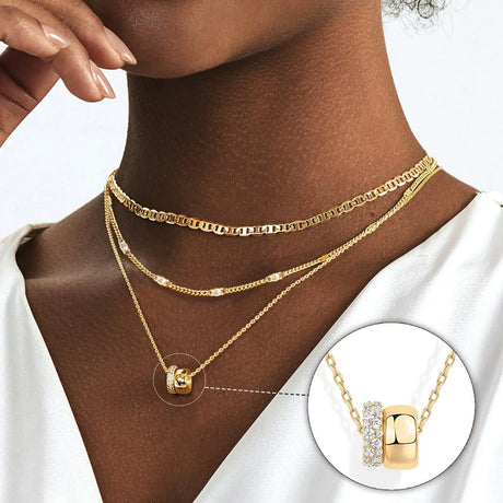 Necklace Zircon-laid Necklace Suit Women - Lootquake