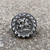 1910 St. George Stainless Steel Coin Ring