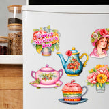 Juego de 6 imanes decorativos de madera para el Día de la Madre de G. Debrekht - Family Love Decor - 8090059G-S6