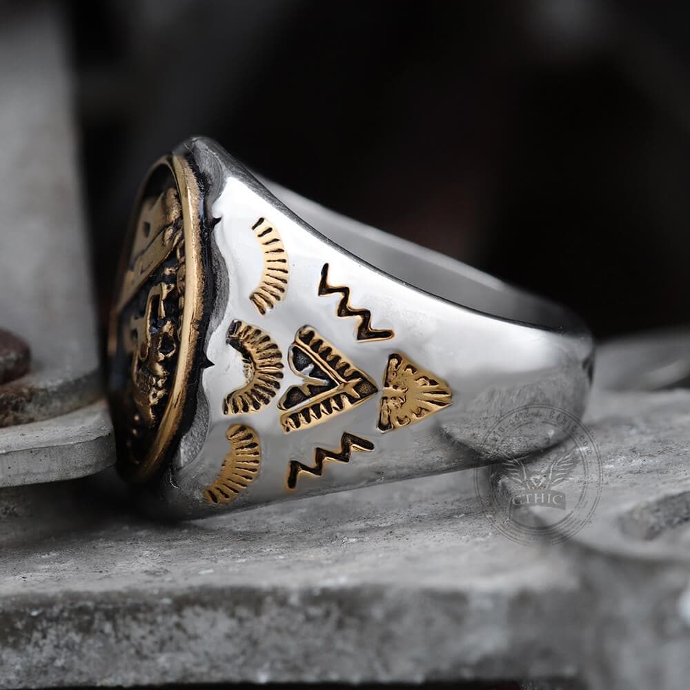 Anillo de calavera de acero inoxidable Hobo Nickels Liberty de 1936