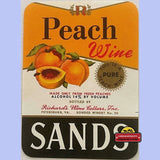 Rare Antique Vintage Sands Peach Wine Label from 1940s Virginia
