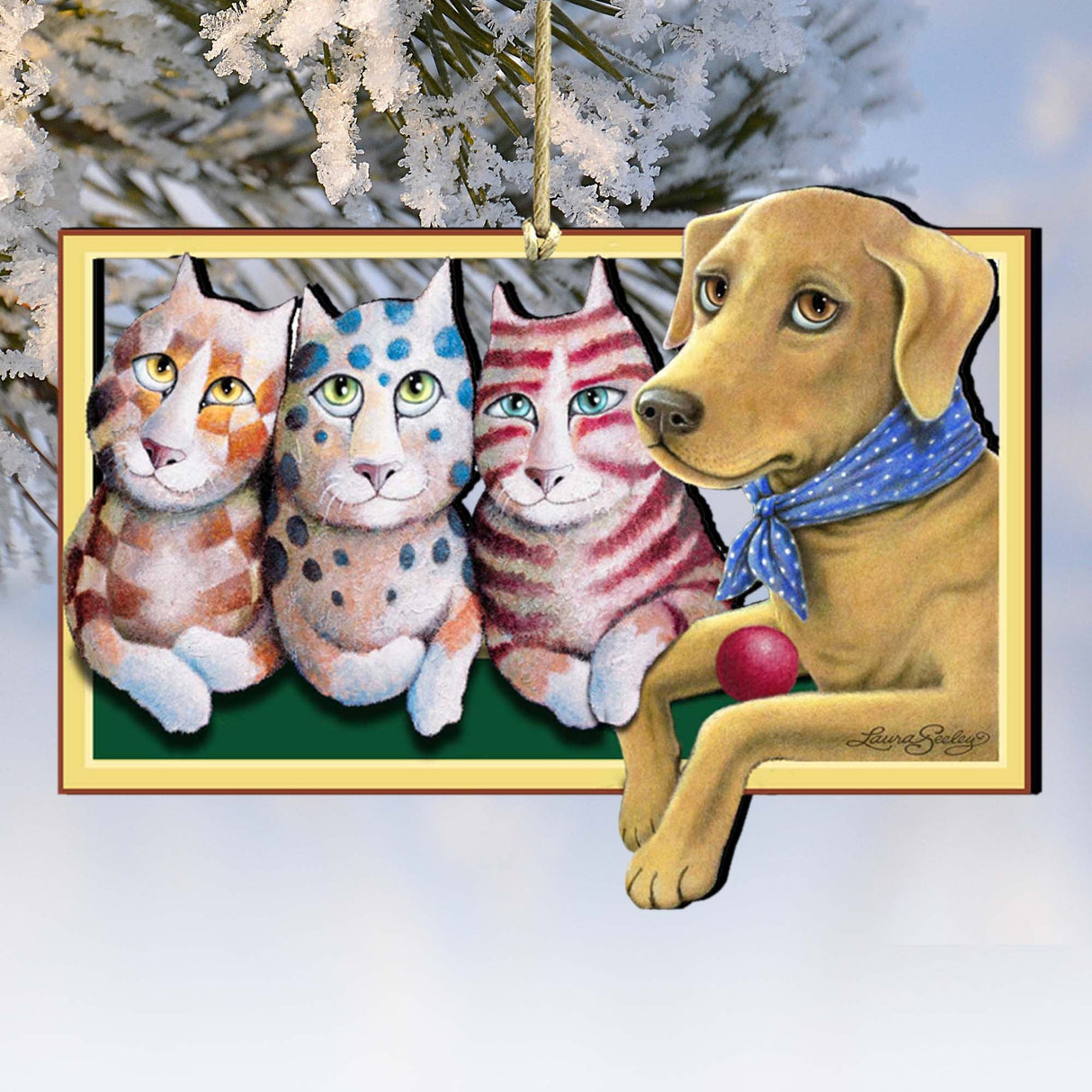 The Dog Wooden Ornaments Pets by Laura Seeley - Pets Dog and Cats Decor - 8511019-LS