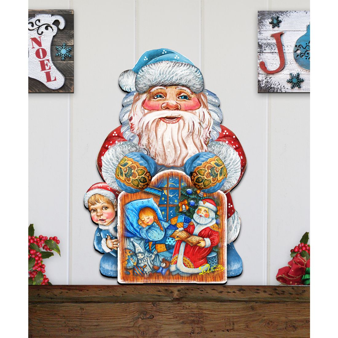 Christmas Night Christmas Door Decor by G. DeBrekht - Christmas Santa Snowman Decor - 8119173H
