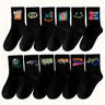 3/6/8/10/12 paires de chaussettes mi-longues avec graffitis et peinture au pistolet pour une mode, un confort et une durabilité personnalisés