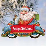 Merry Christmas Santa Wooden Ornaments by G. DeBrekht - Christmas Santa Snowman Decor - 8112045-2