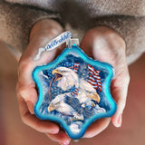 Adorno de cristal con águilas patrióticas de J. Bergsma - Decoración navideña americana - 754-730-JB