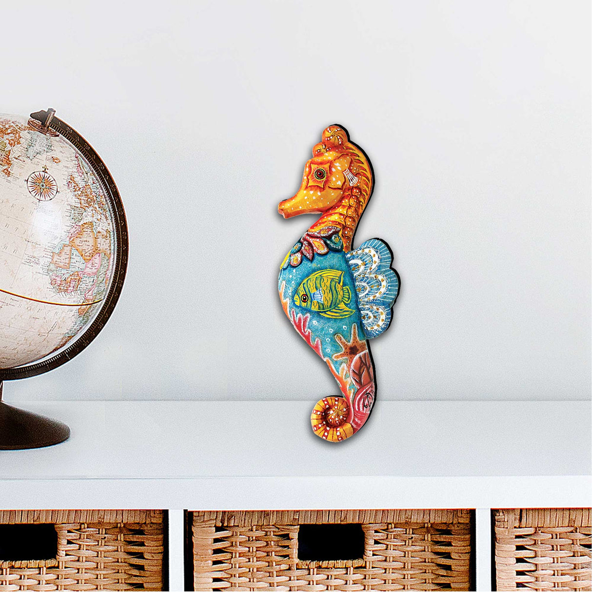 Decoración costera para puerta de casa de playa con caballitos de mar de G. DeBrekht - Decoración costera navideña - 8126111H