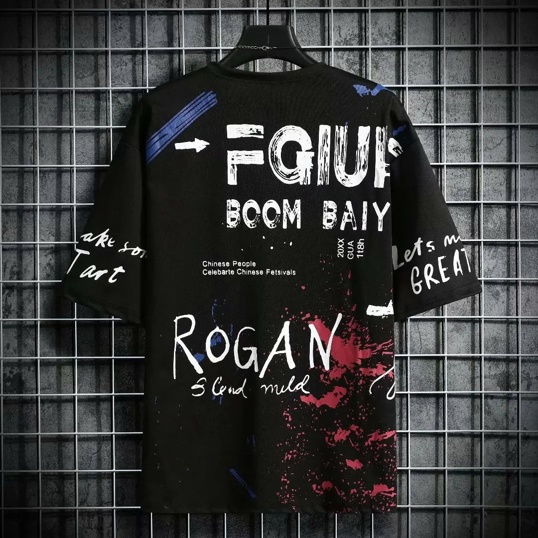 Korean Fashion Summer Men's Graphic Half Sleeve T-Shirts - Lootquake